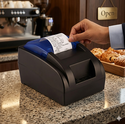 Receipt printer at the counter