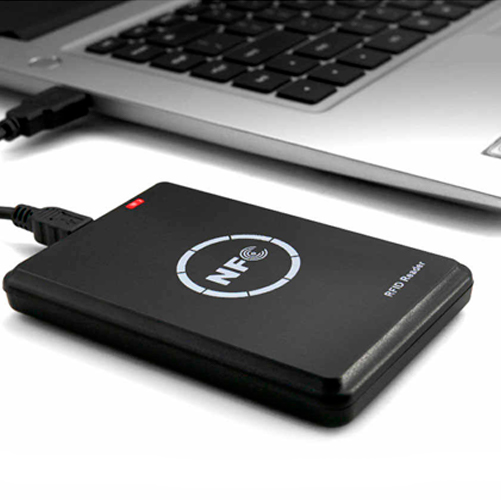 NFC/RFID reader at the desk